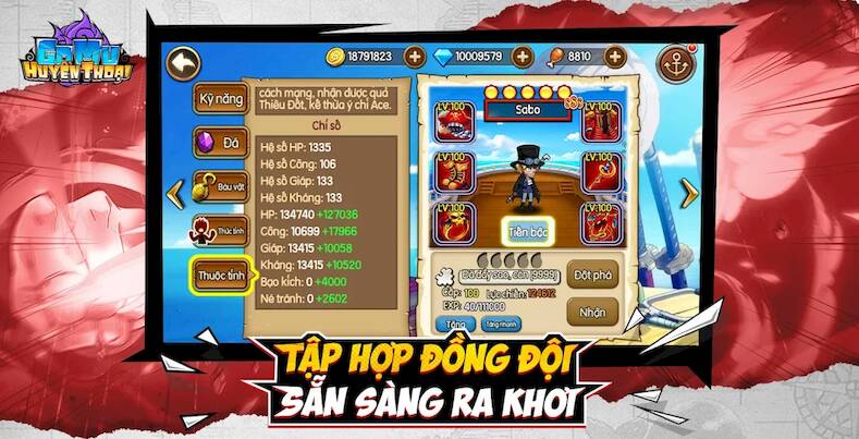 Скачать взломанную Gomu Huyền Thoại [Бесплатные покупки] MOD apk на Андроид