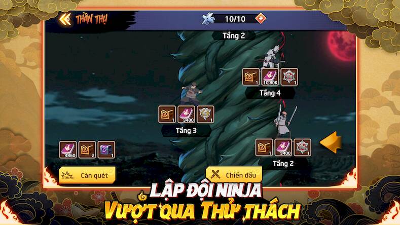 Скачать взломанную Huyền Thoại Nhẫn Giả [Бесплатные покупки] MOD apk на Андроид