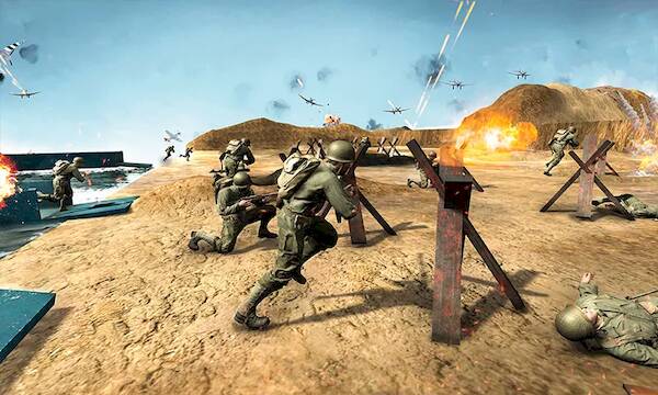 Скачать взломанную D-Day World War 2 Army Games [Много монет] MOD apk на Андроид