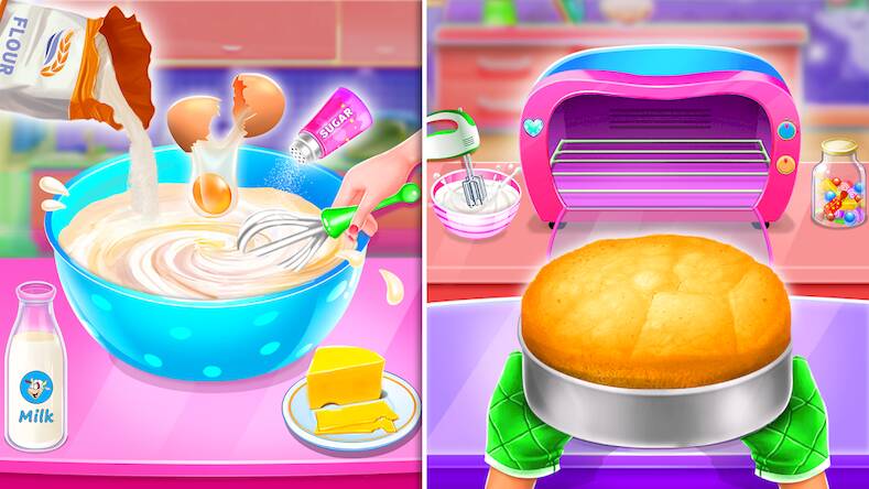 Скачать взломанную Сладкий Bakery девоч Cake Игры [Много денег] MOD apk на Андроид