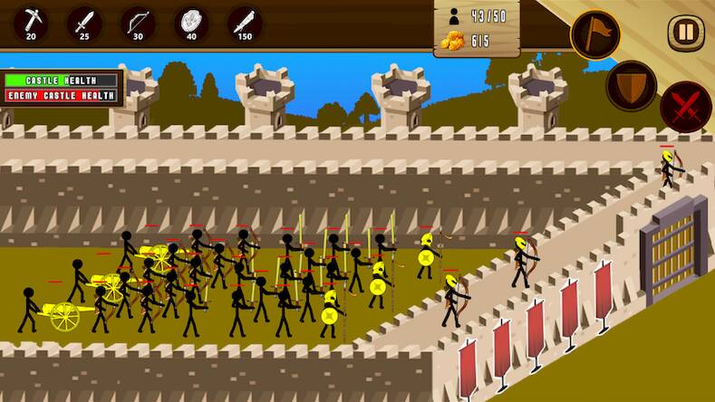 Скачать взломанную Stickman Age: Stick War Battle [Много денег] MOD apk на Андроид
