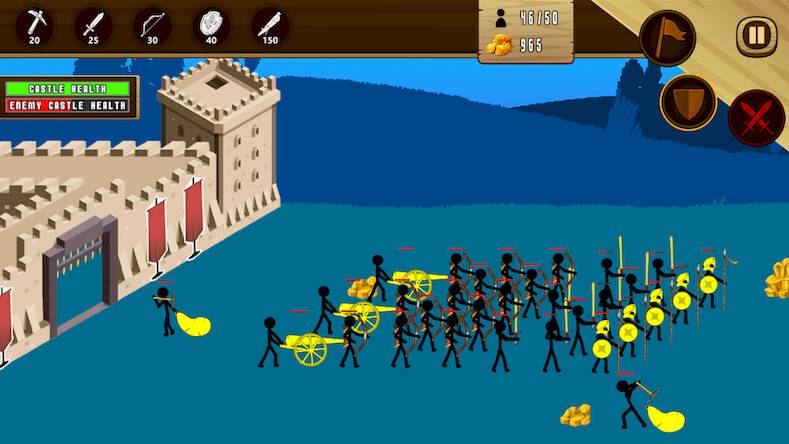Скачать взломанную Stickman Age: Stick War Battle [Много денег] MOD apk на Андроид