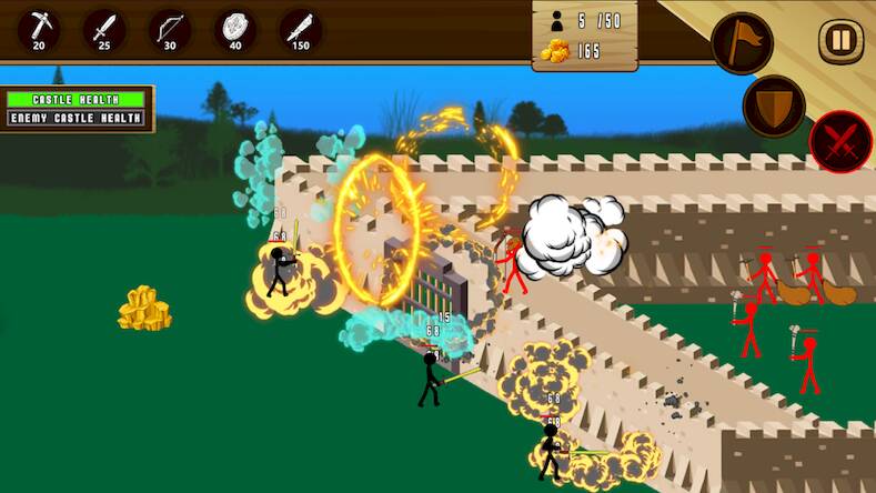 Скачать взломанную Stickman Age: Stick War Battle [Много денег] MOD apk на Андроид