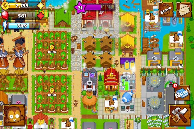 Скачать взломанную Bloons Monkey City [Много монет] MOD apk на Андроид