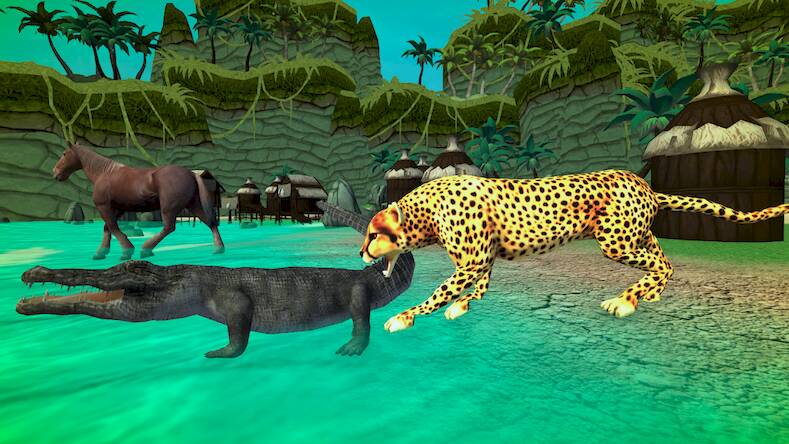 Скачать взломанную Lion Cheetah Family Simulator [Бесплатные покупки] MOD apk на Андроид