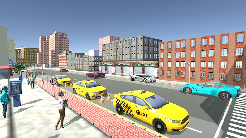Скачать взломанную Taxi Simulator Car Game Driver [Много денег] MOD apk на Андроид