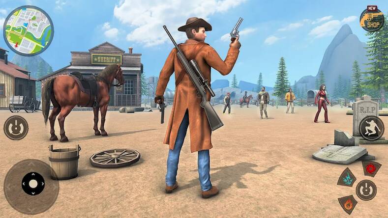 Скачать взломанную Гангстер Пистолет Ковбой Игра [Мод меню] MOD apk на Андроид