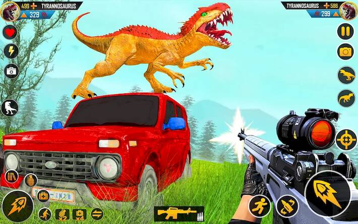 Скачать взломанную Wild Dinosaur Hunter Zoo Games [Много монет] MOD apk на Андроид