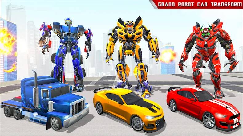 Скачать взломанную Robot Car Transform War Games [Мод меню] MOD apk на Андроид