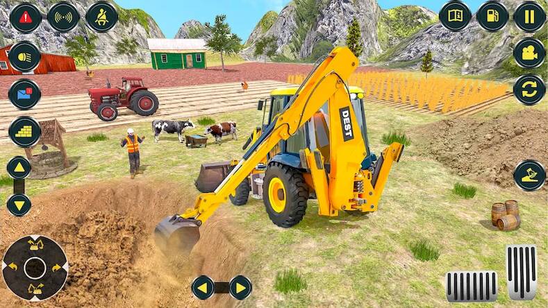 Скачать взломанную Village Excavator JCB Games [Много денег] MOD apk на Андроид