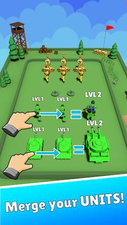 Скачать взломанную Merge Little Army Men [Много денег] MOD apk на Андроид