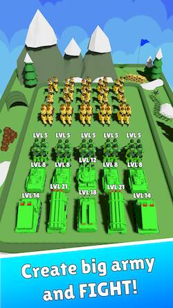 Скачать взломанную Merge Little Army Men [Много денег] MOD apk на Андроид