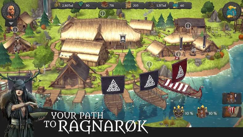 Скачать взломанную Northmen - Rise of the Vikings [Мод меню] MOD apk на Андроид
