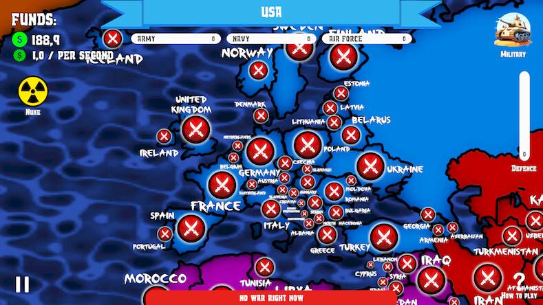Скачать взломанную Dictators War: World No Peace [Много денег] MOD apk на Андроид