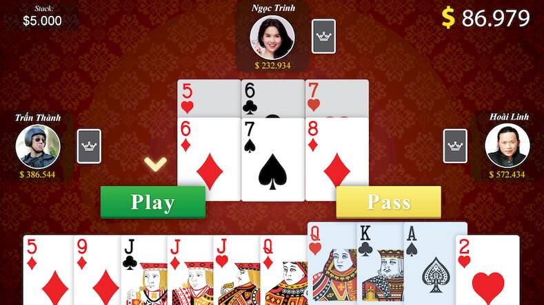 Скачать взломанную Tien Len - Thirteen [Много монет] MOD apk на Андроид