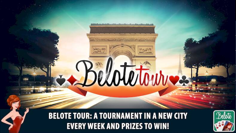 Скачать взломанную Belote & Coinche Multiplayer [Много денег] MOD apk на Андроид
