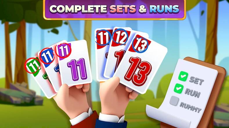 Скачать взломанную Rummy Rush - Classic Card Game [Много монет] MOD apk на Андроид