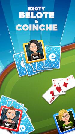 Скачать взломанную Exoty Belote en ligne, Coinche [Много монет] MOD apk на Андроид