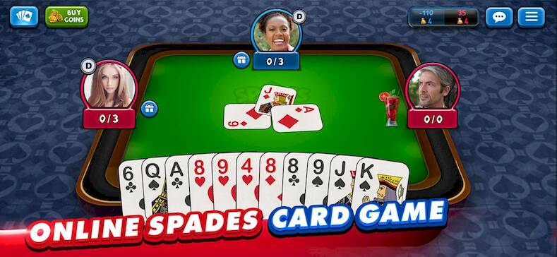 Скачать взломанную Spades Plus - Card Game [Много монет] MOD apk на Андроид