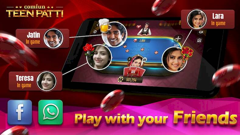 Скачать взломанную Teen Patti Comfun Card Online [Бесплатные покупки] MOD apk на Андроид