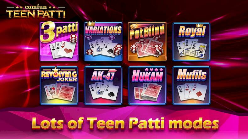 Скачать взломанную Teen Patti Comfun Card Online [Бесплатные покупки] MOD apk на Андроид