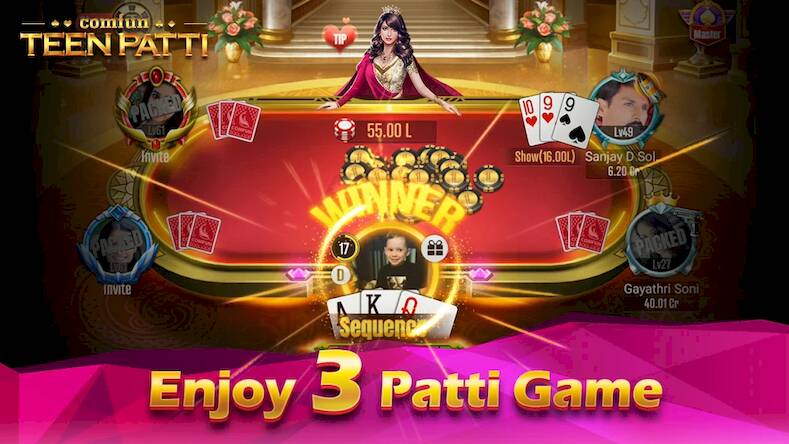 Скачать взломанную Teen Patti Comfun Card Online [Бесплатные покупки] MOD apk на Андроид