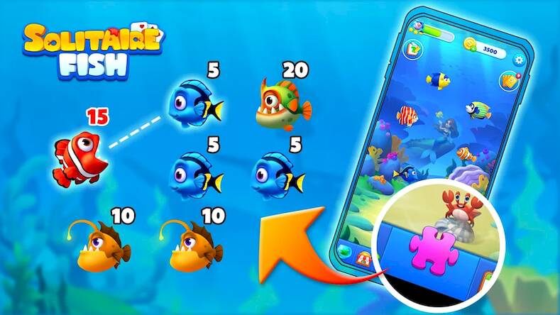 Скачать взломанную Пасьянс: Спасите Рыбку [Много монет] MOD apk на Андроид