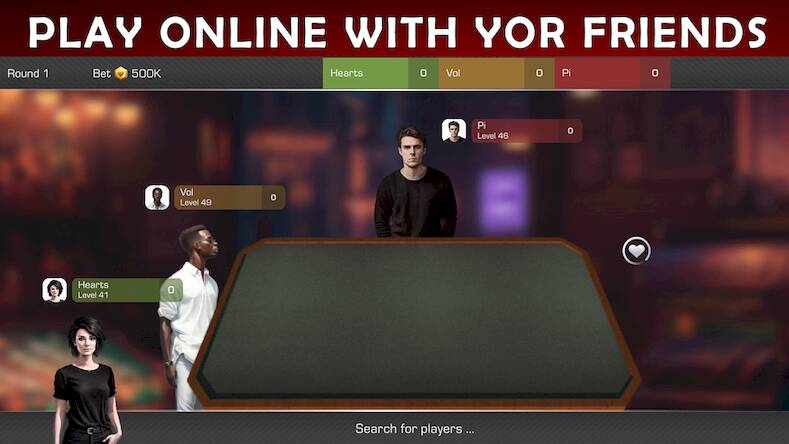 Скачать взломанную Hearts Online - Card Games [Бесплатные покупки] MOD apk на Андроид
