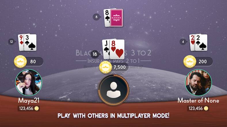 Скачать взломанную Блэкджек 21: Казино [Много денег] MOD apk на Андроид