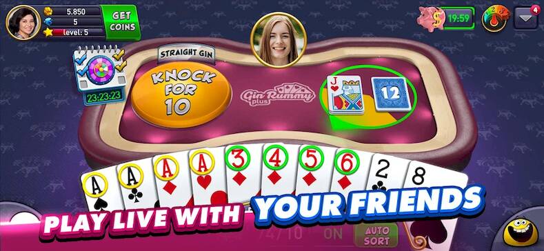 Скачать взломанную Gin Rummy Plus: Fun Card Game [Мод меню] MOD apk на Андроид
