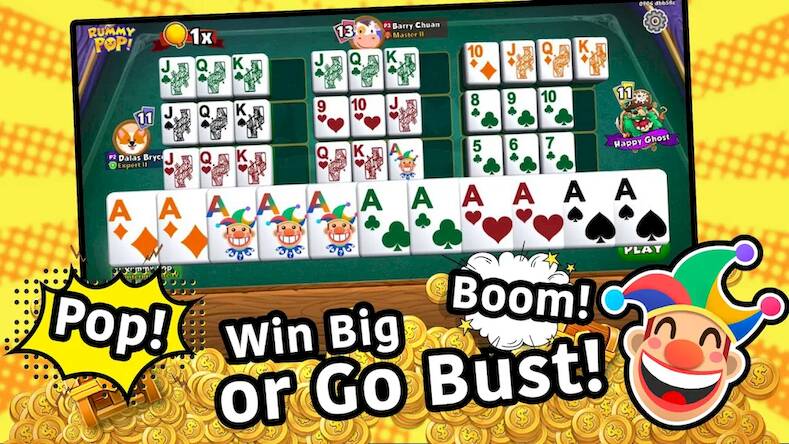 Скачать взломанную Rummy Pop! Lami Mahjong [Много денег] MOD apk на Андроид