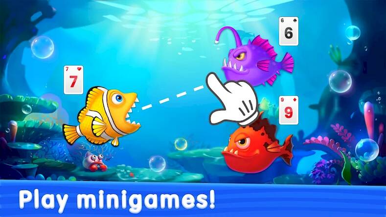 Скачать взломанную Solitaire TriPeaks: Aquarium [Много денег] MOD apk на Андроид