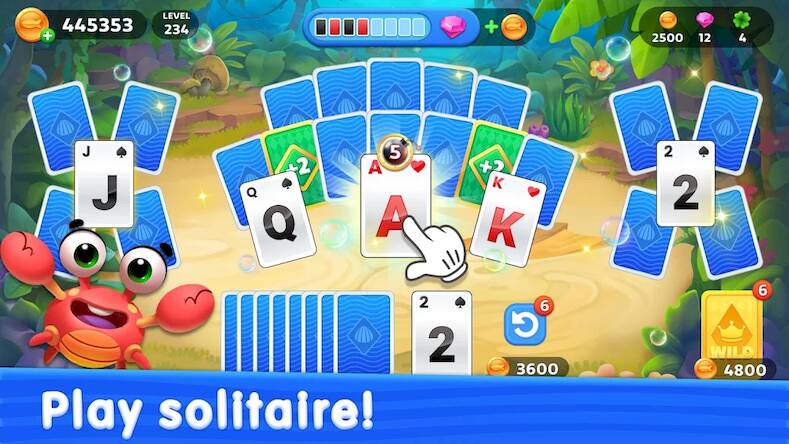 Скачать взломанную Solitaire TriPeaks: Aquarium [Много денег] MOD apk на Андроид