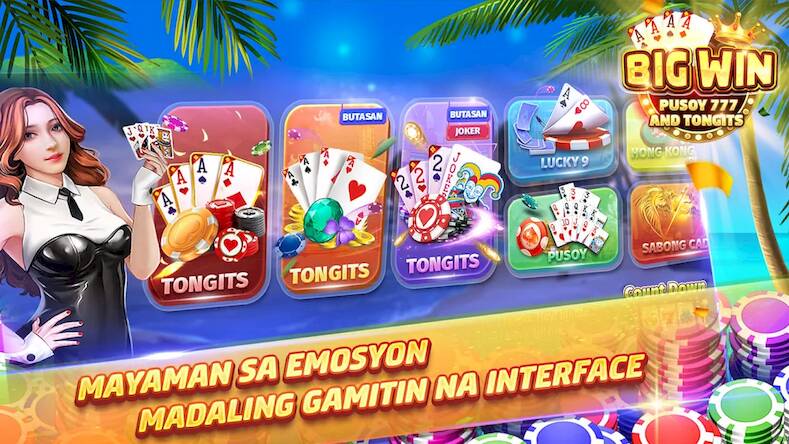 Скачать взломанную Big Win - Pusoy 777 & Tongits [Бесплатные покупки] MOD apk на Андроид