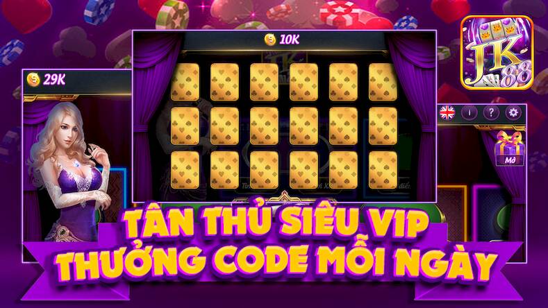 Скачать взломанную JK88 Game Bai No Hu [Мод меню] MOD apk на Андроид