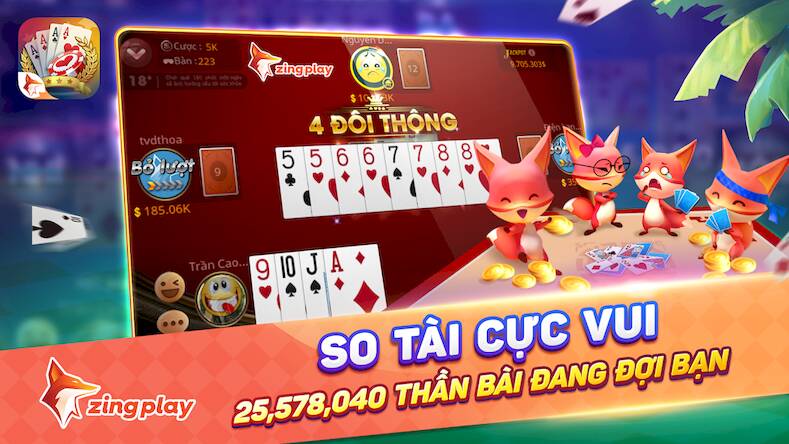 Скачать взломанную Tiến lên Miền Nam [Много монет] MOD apk на Андроид
