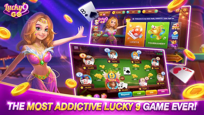 Скачать взломанную Lucky 9 Go-Fun Card Game [Бесплатные покупки] MOD apk на Андроид