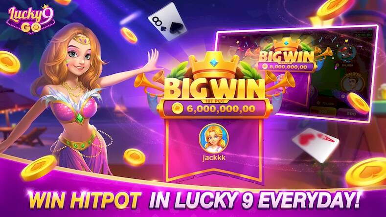 Скачать взломанную Lucky 9 Go-Fun Card Game [Бесплатные покупки] MOD apk на Андроид