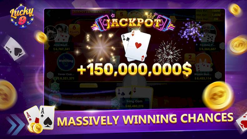 Скачать взломанную Lucky 9 ZingPlay – Master Wins [Много монет] MOD apk на Андроид