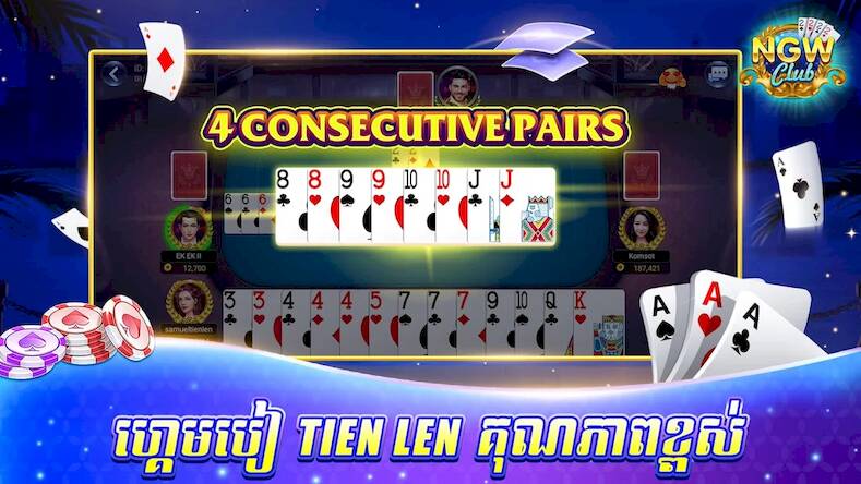 Скачать взломанную NGW Club Tien Len Slots Casino [Много денег] MOD apk на Андроид