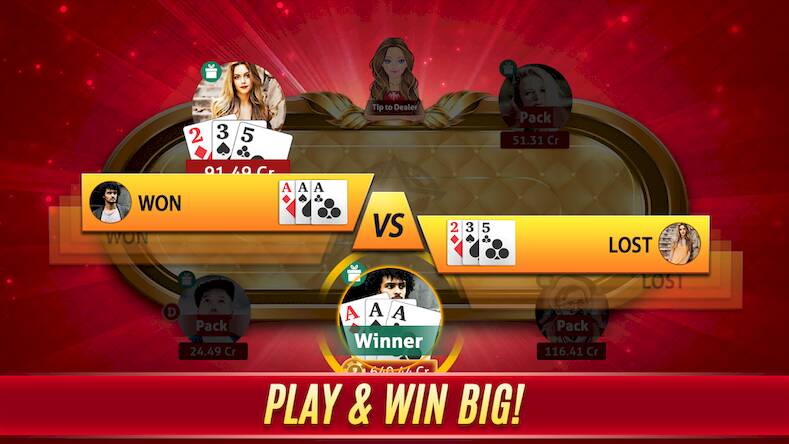 Скачать взломанную Teen Patti Game - 3Patti Poker [Бесплатные покупки] MOD apk на Андроид