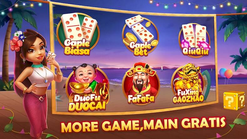 Скачать взломанную Domino QiuQiu Gaple Slots [Мод меню] MOD apk на Андроид