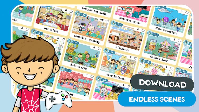 Скачать взломанную Lila's World:Create Play Learn [Бесплатные покупки] MOD apk на Андроид