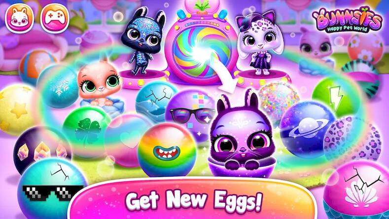 Скачать взломанную Bunnsies - Happy Pet World [Бесплатные покупки] MOD apk на Андроид