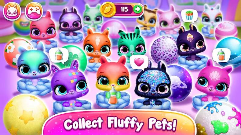 Скачать взломанную Bunnsies - Happy Pet World [Бесплатные покупки] MOD apk на Андроид