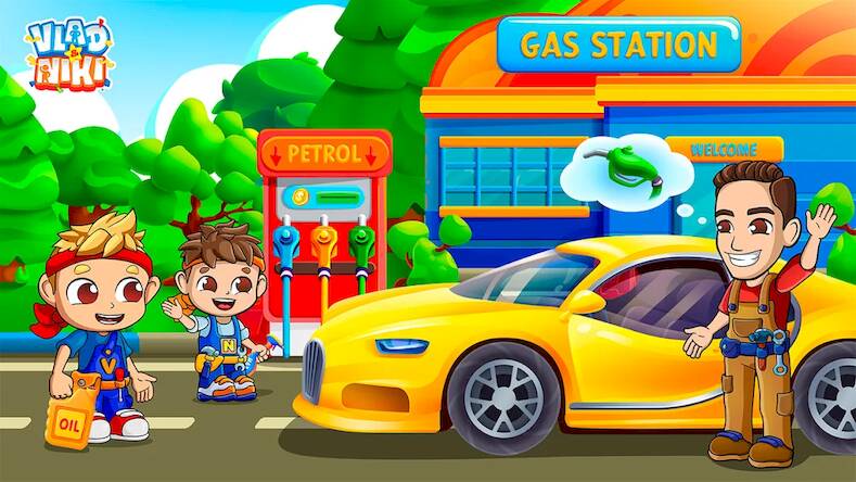 Скачать взломанную Влад и Никита: Ремонт машины [Много денег] MOD apk на Андроид