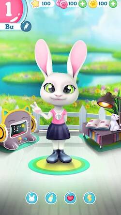 Скачать взломанную Bu Кролик Игра питомцы уход [Много монет] MOD apk на Андроид