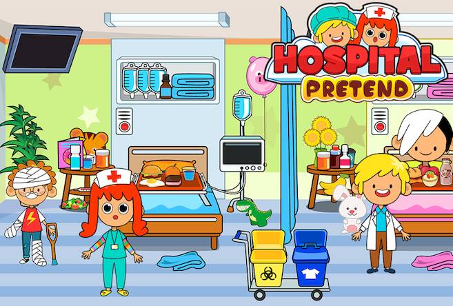 Скачать взломанную My Pretend Hospital Town Life [Бесплатные покупки] MOD apk на Андроид