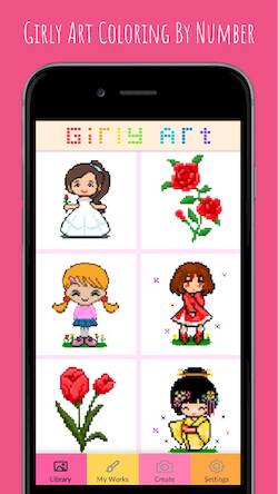 Скачать взломанную Girly Art Coloring By Number [Мод меню] MOD apk на Андроид