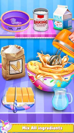 Скачать взломанную Unicorn Cake Maker-Bakery Game [Много денег] MOD apk на Андроид